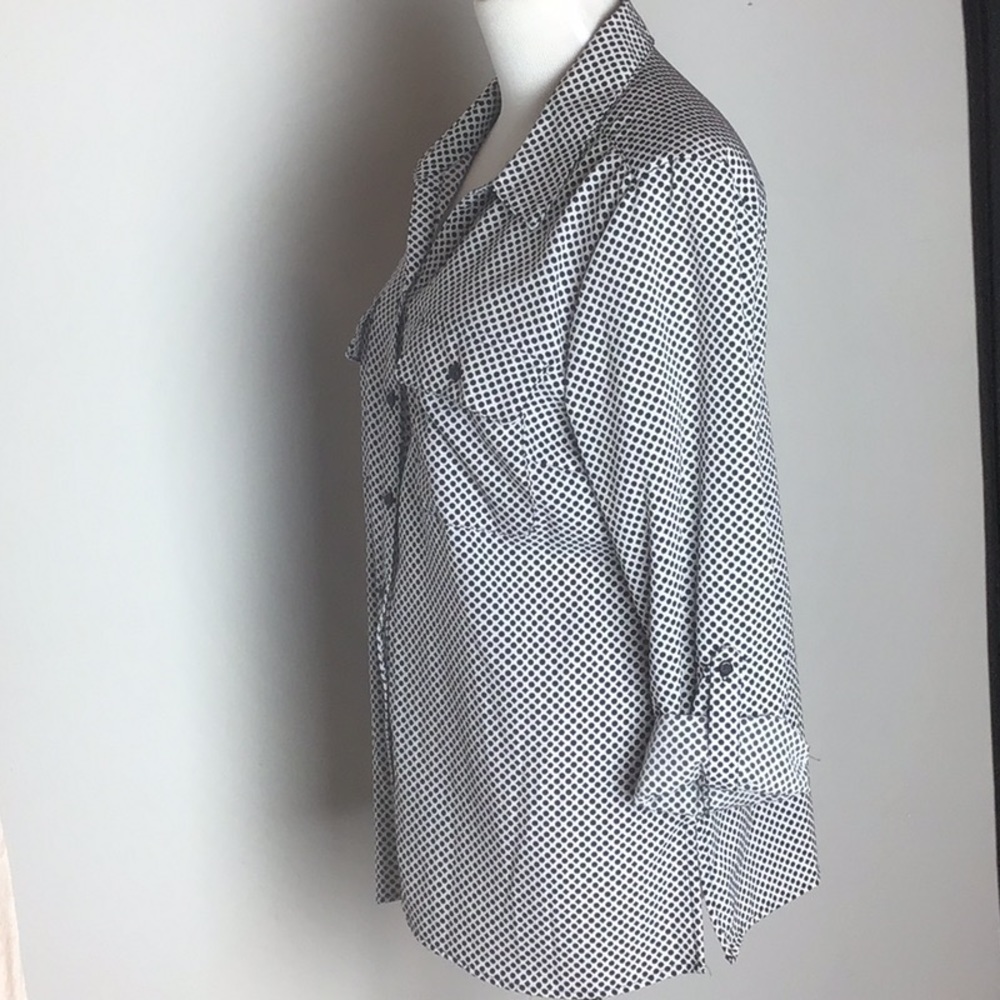 Notations | Large Button Down Polka dot Blouse NWT
